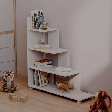 Imagem de Estante Infantil Ladder sem Porta sem Gaveta Madeira MDP 96CM Branco