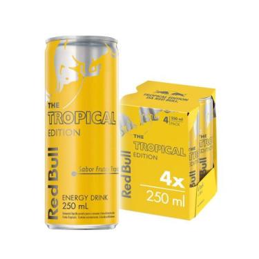 Imagem de Red Bull Tropical Pack 4 Latas Energético 250ml Sabor Frutas Tropicais