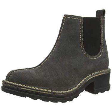 Imagem de FLY LONDON Bota Chelsea feminina TYGA047FLY, Camurça Diesel Oil, 7.5-8