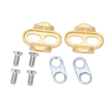 Imagem de Chuteiras de bicicleta, placa de trava de pedal de cobre para bicicleta