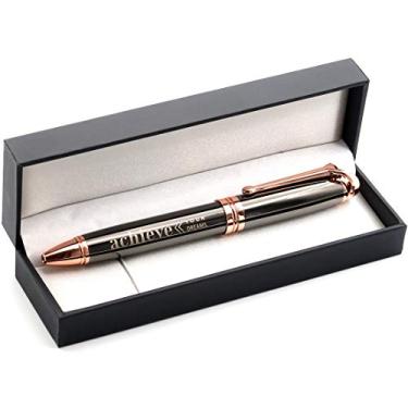 Imagem de Caneta de presente de luxo Achieve Your Dreams – Caneta executiva gravada para homem profissional – Ideia de presente de citação motivacional para negócios para graduação corporativa