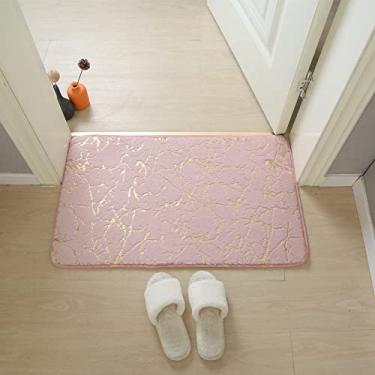 Imagem de Conjunto de tapetes de banheiro para sala de estar para casa, tapetes antiderrapantes com impressão dourada, tapete para quarto, tapete de chuveiro, tapetes de banho, TJ004pink