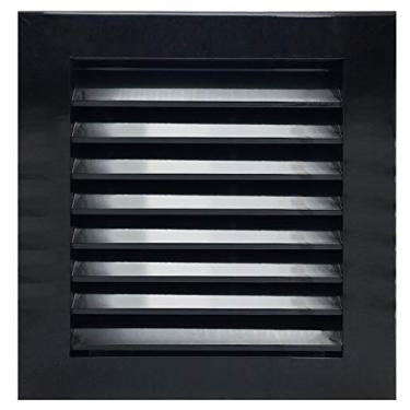 Imagem de HVAC Premium 45,7 cm L x 45,7 cm A de ventilação externa de alumínio para paredes e espaço de rastejamento - Grade de ar resistente ao clima com tela de tela - Preto [Dimensões externas 19,75 "W x