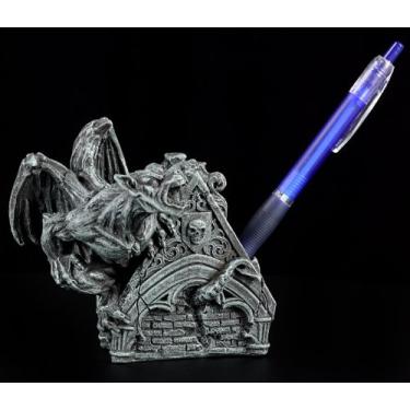 Imagem de 6" Evil Guardian Winged Gargoyle Sculpture Figure/Pen Holder