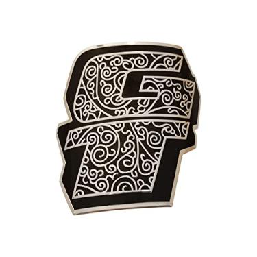 Imagem de Adesivos de fabricação de alumínio para emblemas de bicicleta GT para BMX Emblema de acessórios de ciclismo de bicicleta dobrável (GT(Preto))