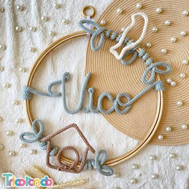 Imagem de Porta Maternidade - Guirlanda com Pássaro e Casa - Tricotin