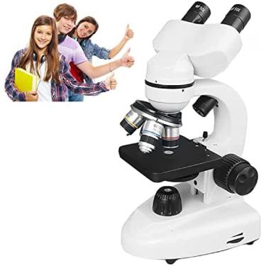 Imagem de KRASS Microscópio biológico binóculo – iluminação LED dupla, microscópio óptico binóculo HD com 10 espécimes, para estudantes, adultos, experimento científico, 10.000x, colecionador 88