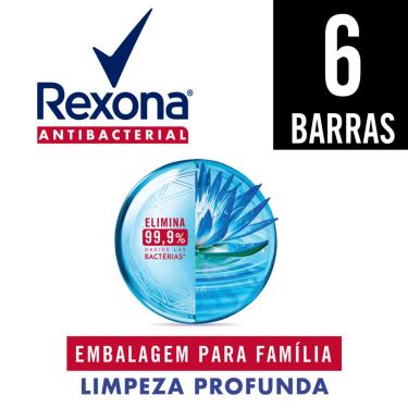 Imagem de Kit Sabonete em Barra Rexona Antibacterial Limpeza Profunda com 6 unidades de 84g cada 6 Unidades