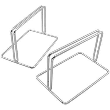 Imagem de PSCCO 2 peças de grampos divisores de mesa de defletor de base livre de perfurações suporte de painel de privacidade suporte de partição DEST Gl clipes de tela, pequeno branco brilhante