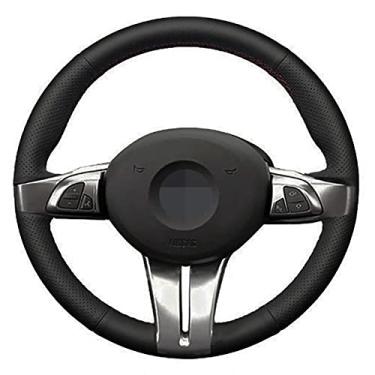 Imagem de TPHJRM Capa de volante de carro costurada à mão DIY PU couro artificial, apto para BMW Z4 E85 2003 2004 2005 2006