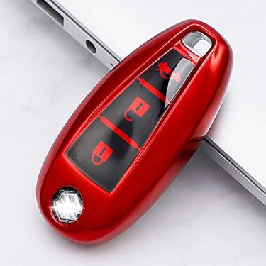Imagem de YJADHU Capa de capa de chave de carro TPU macio de 3 botões, apto para suzuki vitara swift Ignis kizashi sx4 baleno ertiga 2016 2017 2018 2019, b, vermelho