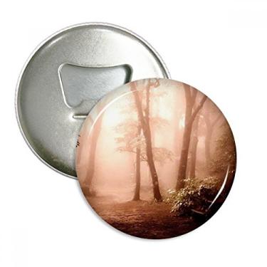 Imagem de Vermelho Escuro Ciência Florestal Natureza Cenário Abridor de Garrafas Imã de Geladeira Emblema Multifuncional