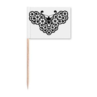 Imagem de Borboleta com asas florais marcadores de palito de dente para decoração de festa