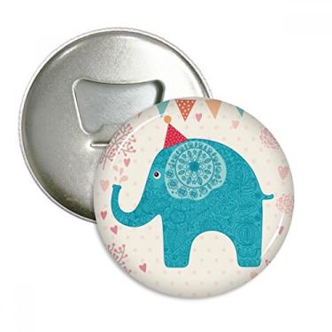 Imagem de Chapéu vermelho elefante bandeira azul abridor de garrafas colorido ímã de geladeira emblema multifuncional