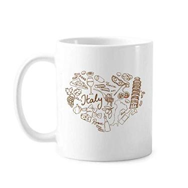 Imagem de Caneca Love Wine Italy Uva Foods Cerâmica Café Porcelana Utensílios de Mesa