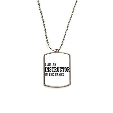 Imagem de Colar de aço inoxidável com pingente de identificação para cães I Am An Instructor In The Games