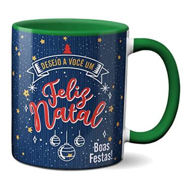 Imagem de Caneca Fofa Desejo A Você Um Feliz Natal Boas Festas (Verde)