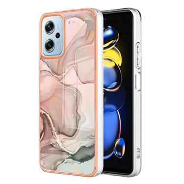 Imagem de Capas de armadura de mármore bonitas compatíveis com Xiaomi Redmi Note 11T Pro Capas de silicone Moldura Simplicidade Anti-queda Capa traseira de proteção à prova de choque (2, Redmi Note 11T Pro)