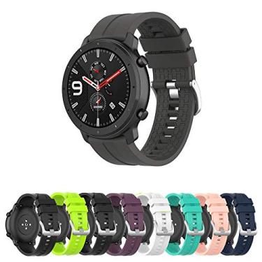 Imagem de Pulseira 22mm Silicone LTimports, compativel com Amazfit GTR 47mm - Gtr4/Gtr3/Gtr2 - Stratos 2/3 - Galaxy Watch 46mm Sm-R800 - Gear S3 Frontier - Galaxy Watch 3 45mm (Cinza)