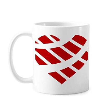 Imagem de Caneca vermelha em forma de coração para o dia dos namorados cerâmica café porcelana louça