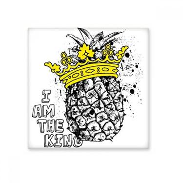 Imagem de Linha de abacaxi desenho fruta King azulejo de cerâmica brilhante decalque de pedra adornada tijolo vitrificado