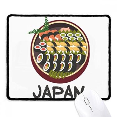 Imagem de Mousepad tradicional japonês saboroso sushi borda costurada tapete de borracha para jogos