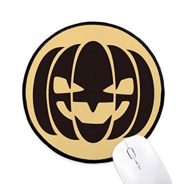 Imagem de Mouse pad preto de abóbora sorridente para mesa de escritório para computador