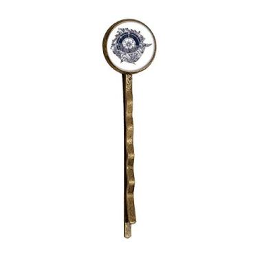 Imagem de Bússola flor estrela padrão arte retrô metal cabelo Bobby Pin Headwear