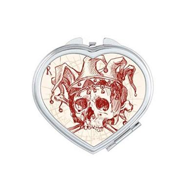 Imagem de Coringa Coringa Coroa Vermelha Esqueleto Cartão Padrão Espelho Viagem Ampliação Portátil Bolso Maquiagem