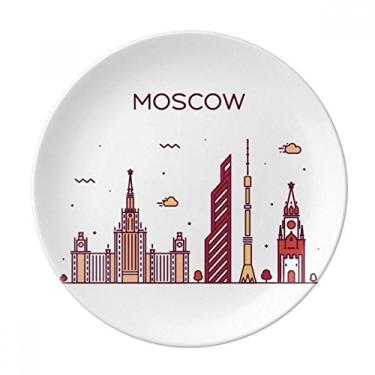 Imagem de Moscow Rússia Placa com padrão de ponto de referência decorativo de porcelana Salver Prato de jantar