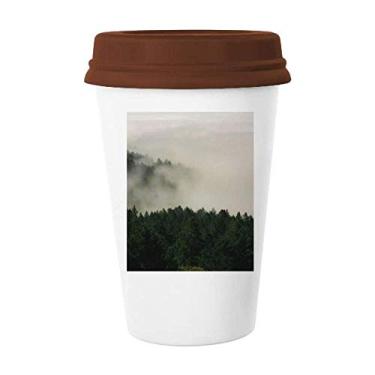 Imagem de Caneca de cerâmica para copo de cerâmica Mountain Fog Forest Cloud Sky