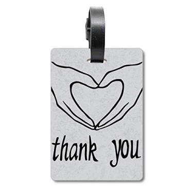 Imagem de Bolsa de mala de gesto personalizada em formato de coração preta etiqueta para cartão de bagagem pendurada