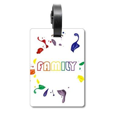 Imagem de LGBT Bolsa de viagem com bandeira de arco-íris para família, etiqueta para cartão de bagagem