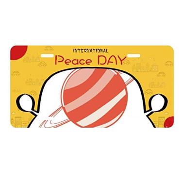 Imagem de DIYthinker Placa de carro de Saturno Alienígena Monstro Universo Decoração Dia da Paz