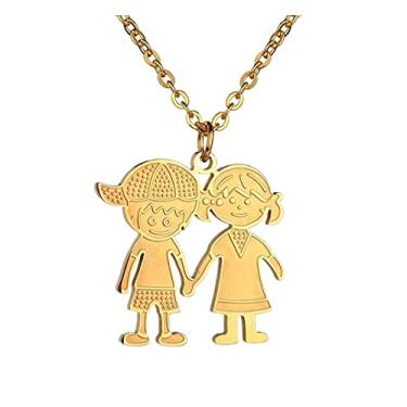 Imagem de Corrente com pingente aço inox filhos Dois meninos