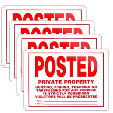 Imagem de Placa Dxyizus Postted no Trespassing Signs Private Property Mate No Hunting Placa 25,5 x 35,5 cm Alumínio Livre de Ferrugem, Impressão de Tinta UV, Uso Interno ou Externo