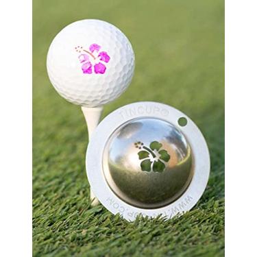 Imagem de Tin Cup Ferramenta de alinhamento de marcador personalizado de bola de golfe (Aloha)