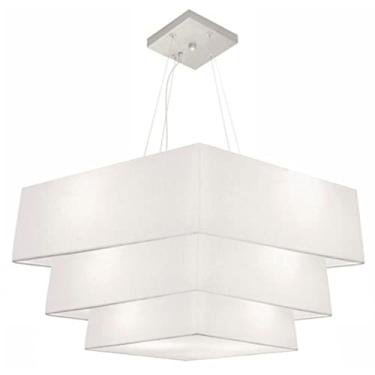 Imagem de Lustre Pendente Triplo Quadrado Cúpula 30/80x70x60 cm, Vivare Iluminação, Pendente4165/BRBRBR, Branco, Gigante