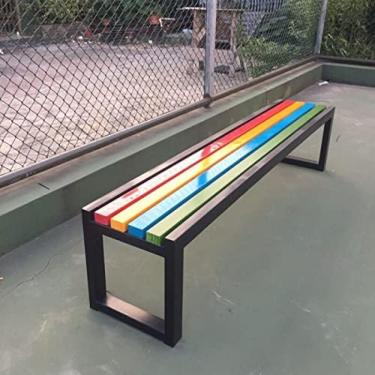 Imagem de Banco Resistente Do Parque Bancos De Jardim Ao Ar Livre Assento Do Pátio Metal Ferro Fundido Madeira Maciça Ripados 2-4 Lugares Bancos De Móveis Internos/quintal,Preto,150cm,Enchanting12