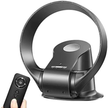 Imagem de Ventilador De Montagem Em Parede Com Controle Remoto, Ventilador Sem Lâmina De 35,7 Cm, Ventilador De Mesa De 26 W, Ventilador De Pé Oscilante De 80 Graus, Preto/prata/branco,Preto,Sensational421