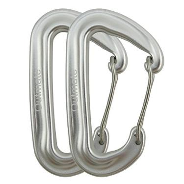 Imagem de Outmate Clipes de mosquetão resistentes 12kN 8 x 5 cm - mosquetões de liga de alumínio duráveis e leves para caminhadas, acampamento, chaveiros, coleiras de cachorro, redes e muito mais (portão de