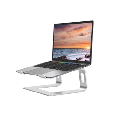 Imagem de JOYOKYOPK Suporte de laptop para mesa, suporte de computador para mesa, suporte de mesa de alumínio, adequado para MacBook Air/Pro, Dell, HP, Lenovo e todos os laptops de 11 a 16 polegadas, prata