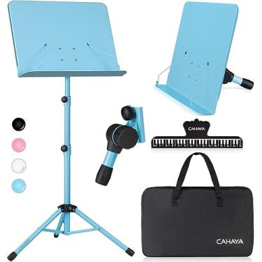 Imagem de CAHAYA Suporte de Partitura e Música - Mesa Sólido com Bolsa de Transporte para Livros, Notas, Laptop, Tablet - Azul