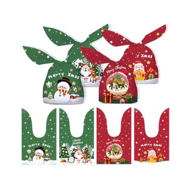 Imagem de KOCOVIMI 100 sacos de presente de Natal, 4 estilos novos e melhores sacos de presente de Natal ideias para os EUA 2024, sacos de doces de Natal fofos orelhas de coelho sacos de presente de Natal sacos de biscoito de Natal para festa de Natal