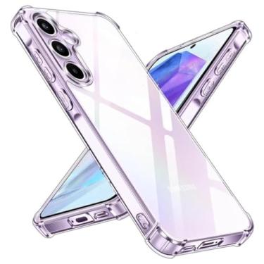 Imagem de Capa Capinha Com Bordas Anti Impacto Compatível Com Samsung Galaxy A55 Tela de 6.6 Polegadas - (Bluepink)