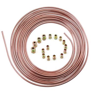 Imagem de Bobina flexível de tubulação de linha de freio de cobre-níquel, fácil de dobrar, 25 pés, rolo de 9,5 cm