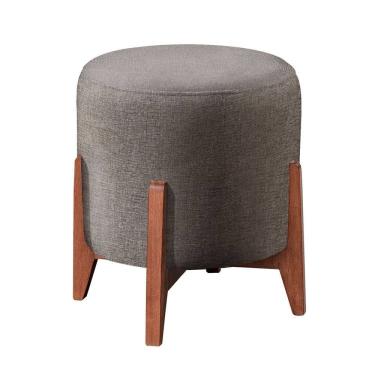 Imagem de Puff Banqueta Madeira Maciça Thor Luxo Cappuccino
