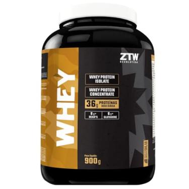 Imagem de Whey Protein Pote 900g Whey Protein Isolado + Concentrado Com Bcaa e Glutamina Proteinas Vitaminas e Minerais Suplemento em Po Importado Original (Baunilha)