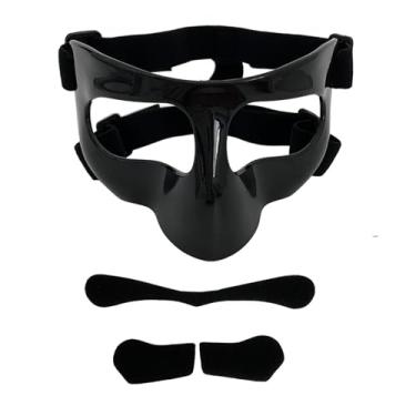 Imagem de Colaxi Máscara de basquete, protetor facial protetor facial para nariz quebrado para softball, 17cmx10cm