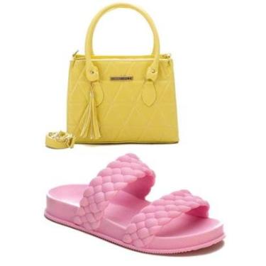 Imagem de Bolsa Feminino Lançamento + Sandalia Rasterinha Feminina leve confortavel-Feminino